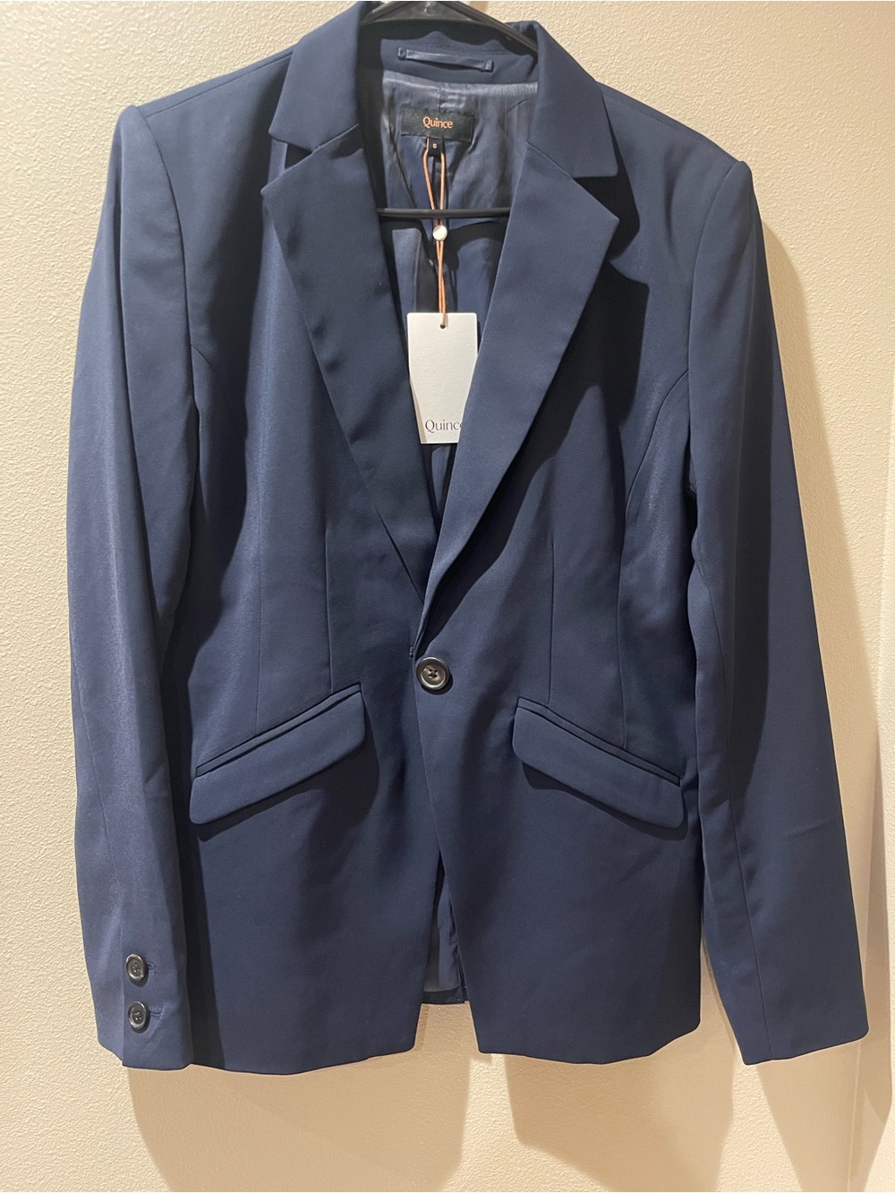 Quince Navy Single-Button Blazer